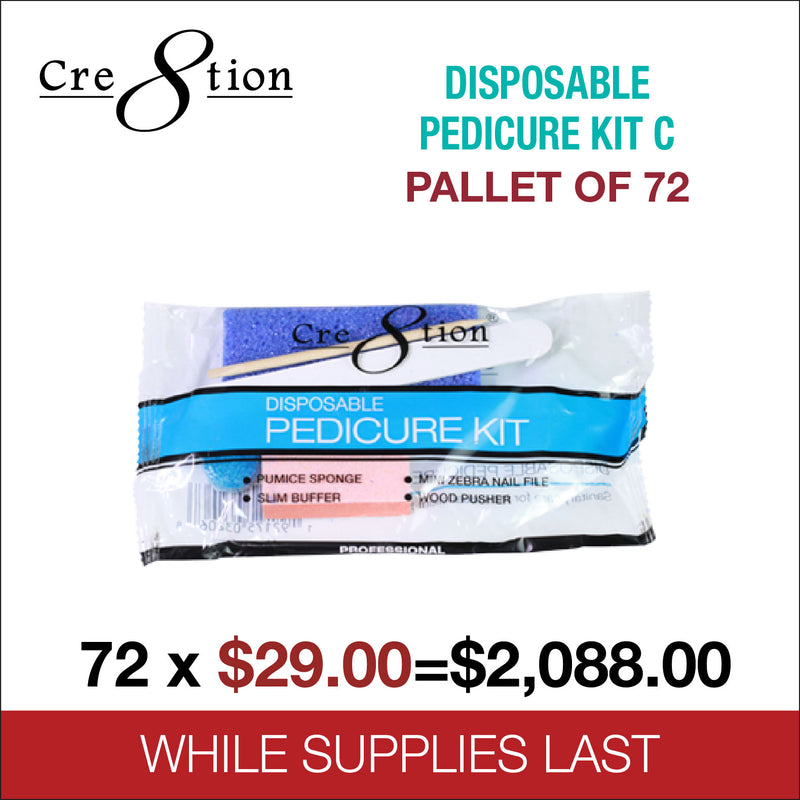Cre8tion - Disposable Pedicure Kit C - 200 kits/case, 72 cases/pallet