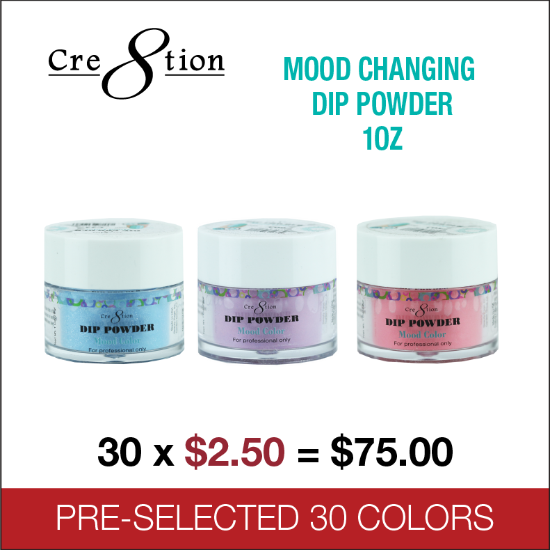 Cre8tion Mood Changing Dip Powder 1 oz Pre-Selected 30 colors- $2.50/each