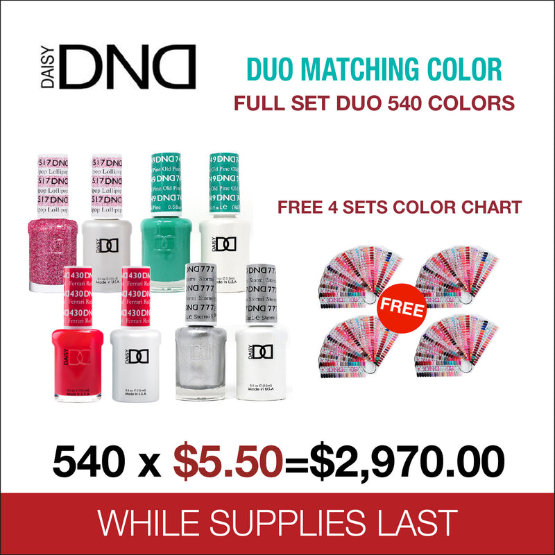 DND - Matching Color Soak Off Gel - FULL SET 540Colors - $5.5/each