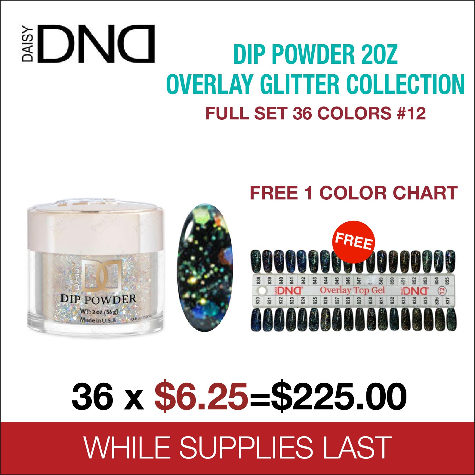 Chisel Nail Art - Dipping Powder - 2oz - Glitter Collection 36