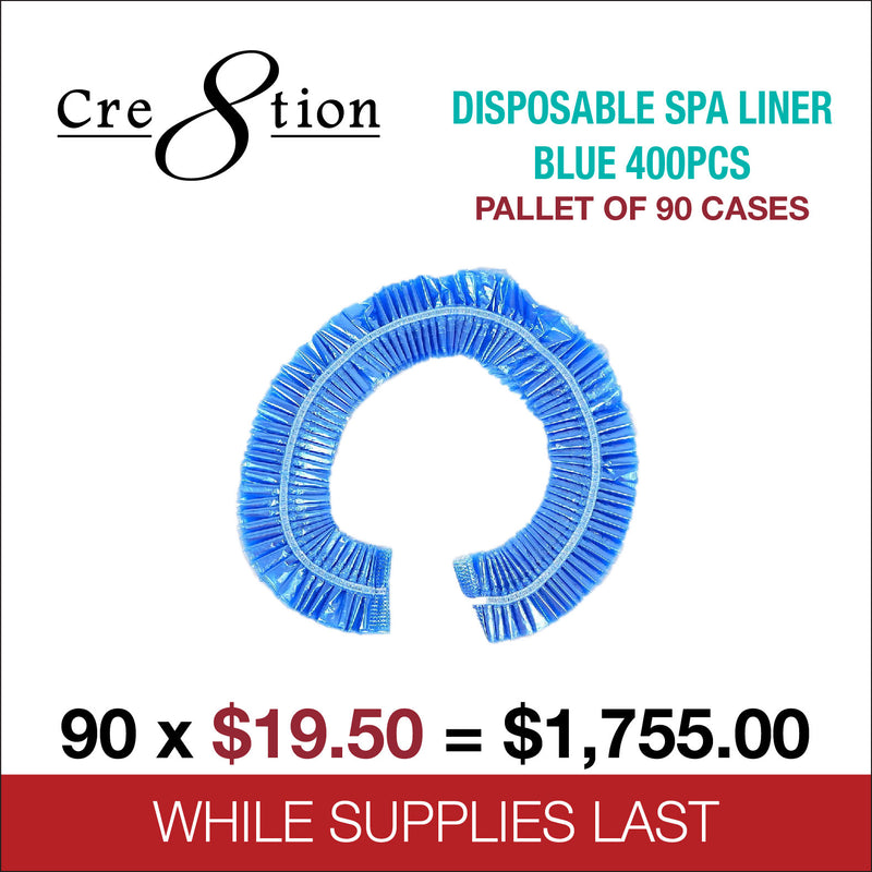 Cre8tion - Disposable Spa Liner - Blue (400 pcs.) - 90 cases/pallet