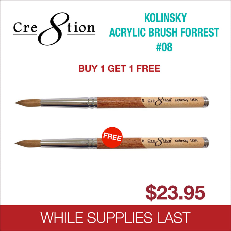 Cre8tion Kolinsky Acrylic Brush Forrest - Buy 1 Get 1 Free