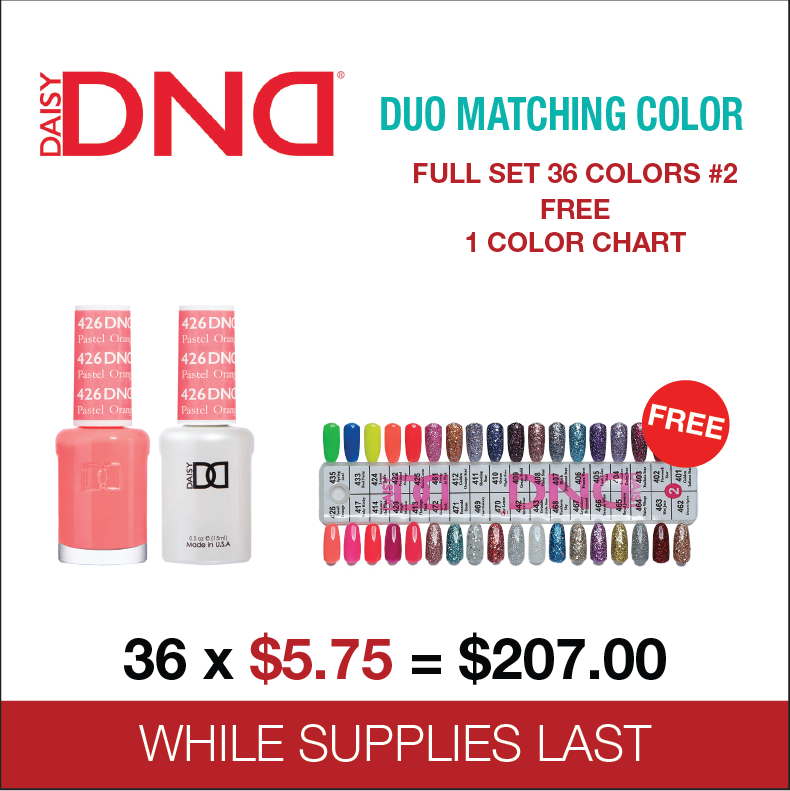 DND -  Duo Matching Color - Full set 36 colors -  #2 FREE 1 Color Chart