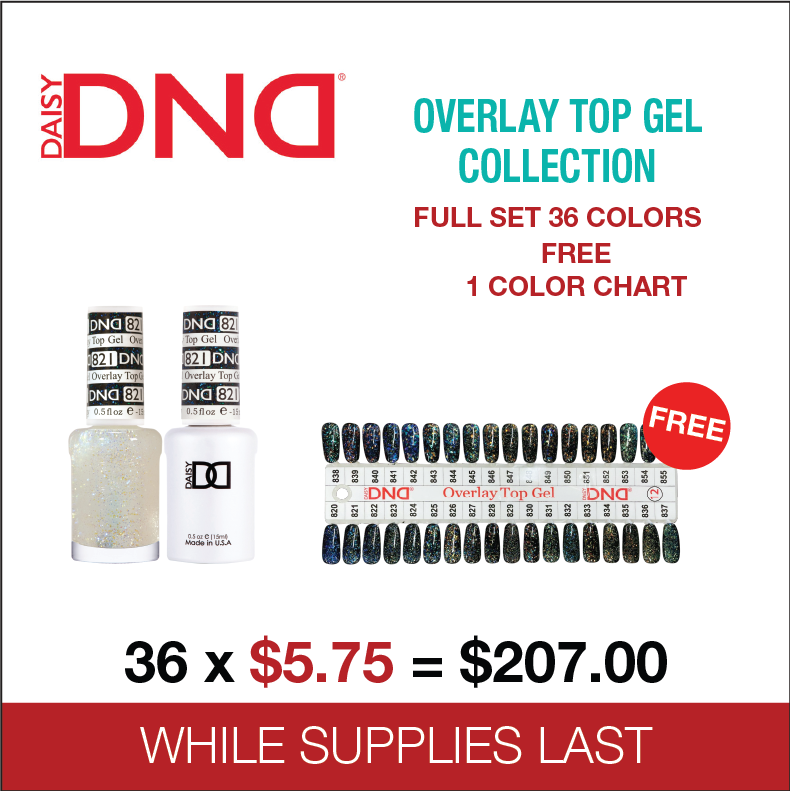 DND -  Overlay Top Gel Collection - Full set 36 colors -  FREE 1 Color Chart