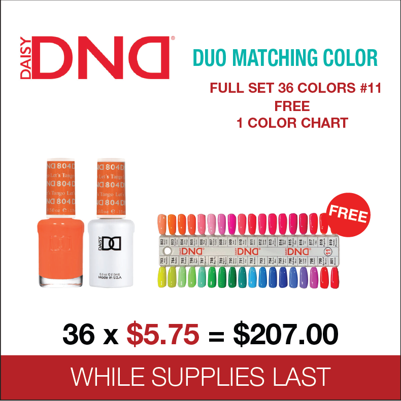 DND -  Duo Matching Color - Full set 36 colors -  #11 FREE 1 Color Chart
