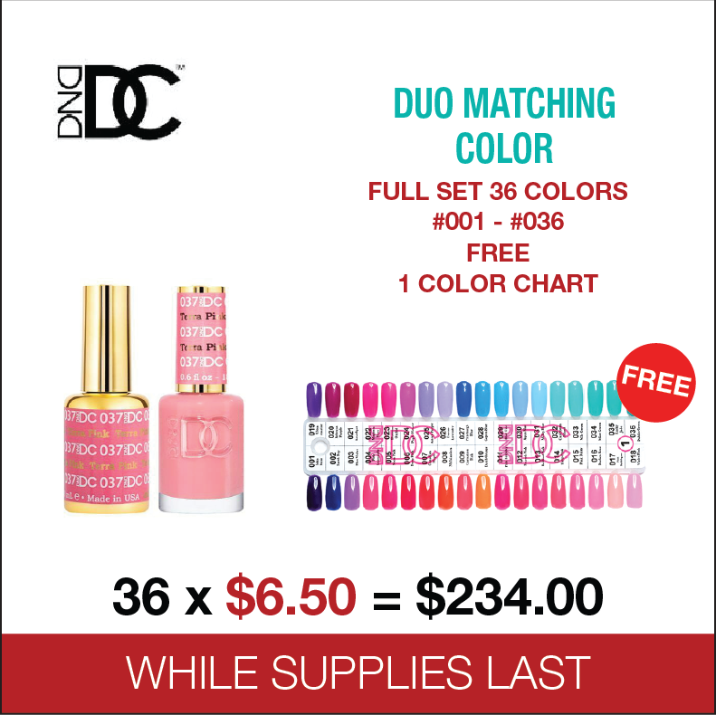 DND DC - Duo Matching Color - FULL SET 36 Colors - #001 - #036 Free 1 Color Chart