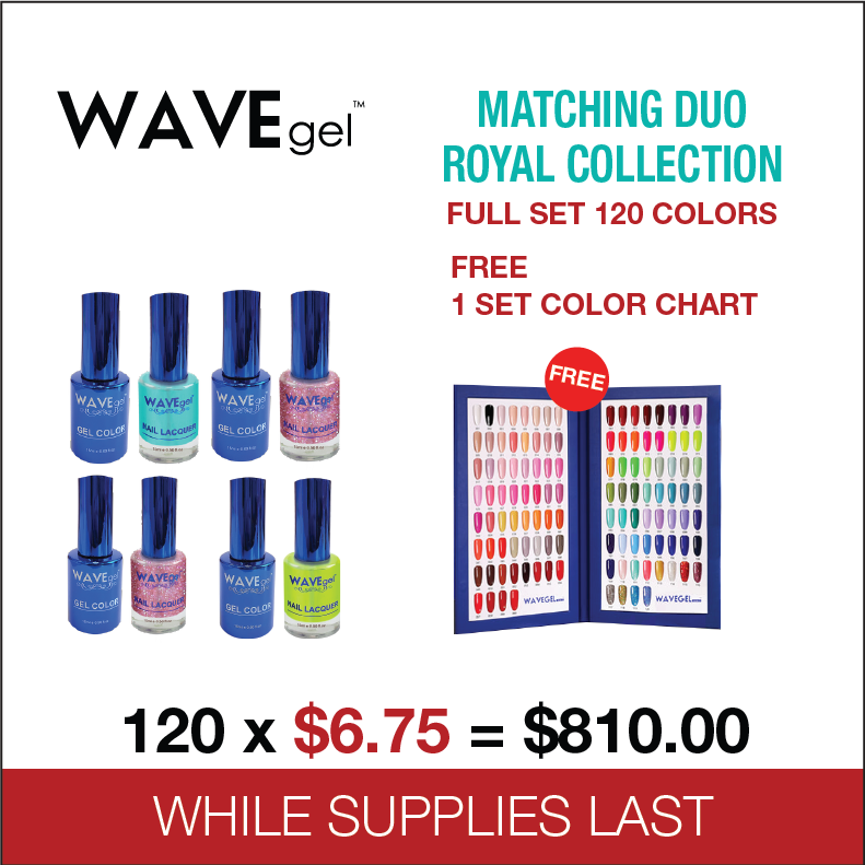 Wavegel Matching Duo Royal Collection - Full set 120 Colors Free 1 set Color Chart