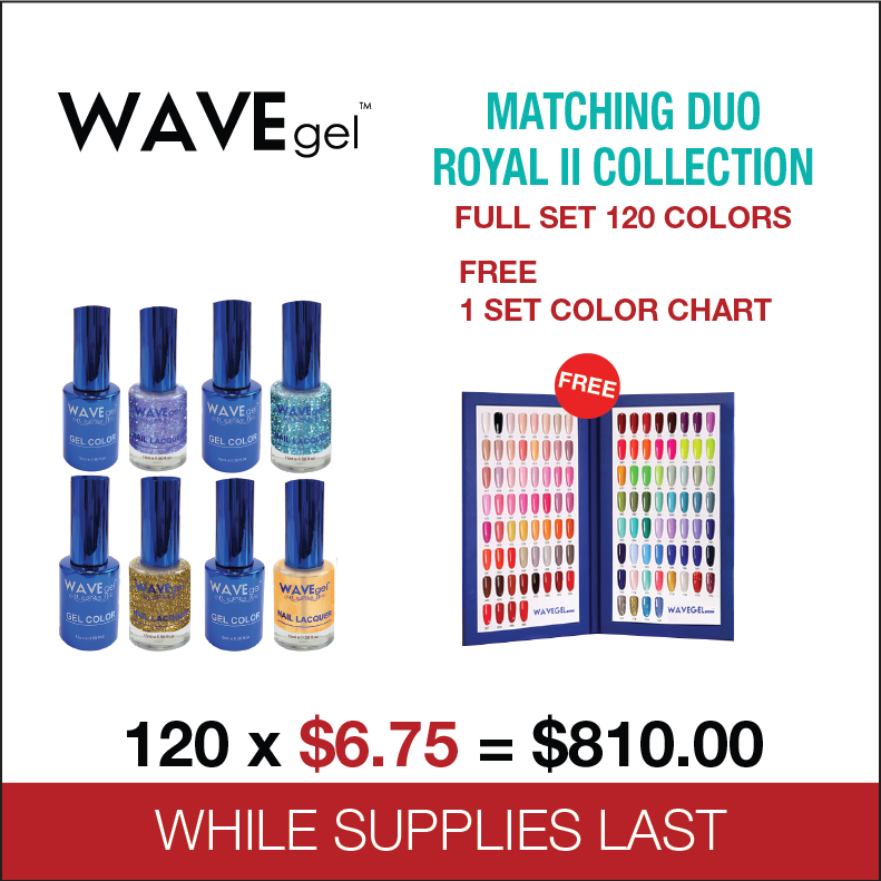 Wavegel Matching Duo Royal II Collection - Full set 120 Colors Free 1 set Color Chart