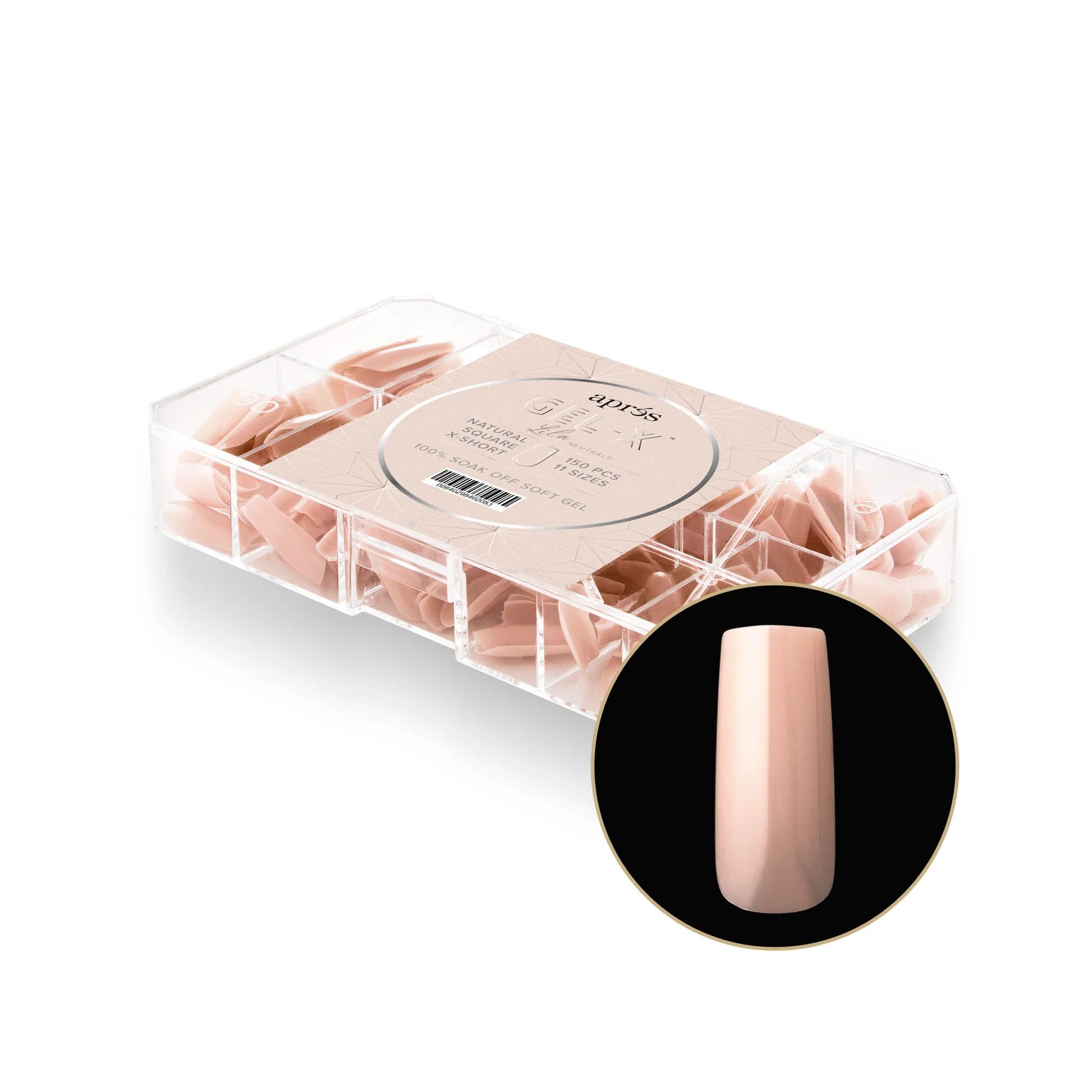 Apres Neutrals Gel - X Nail Lila Natural Square Medium Box Of 