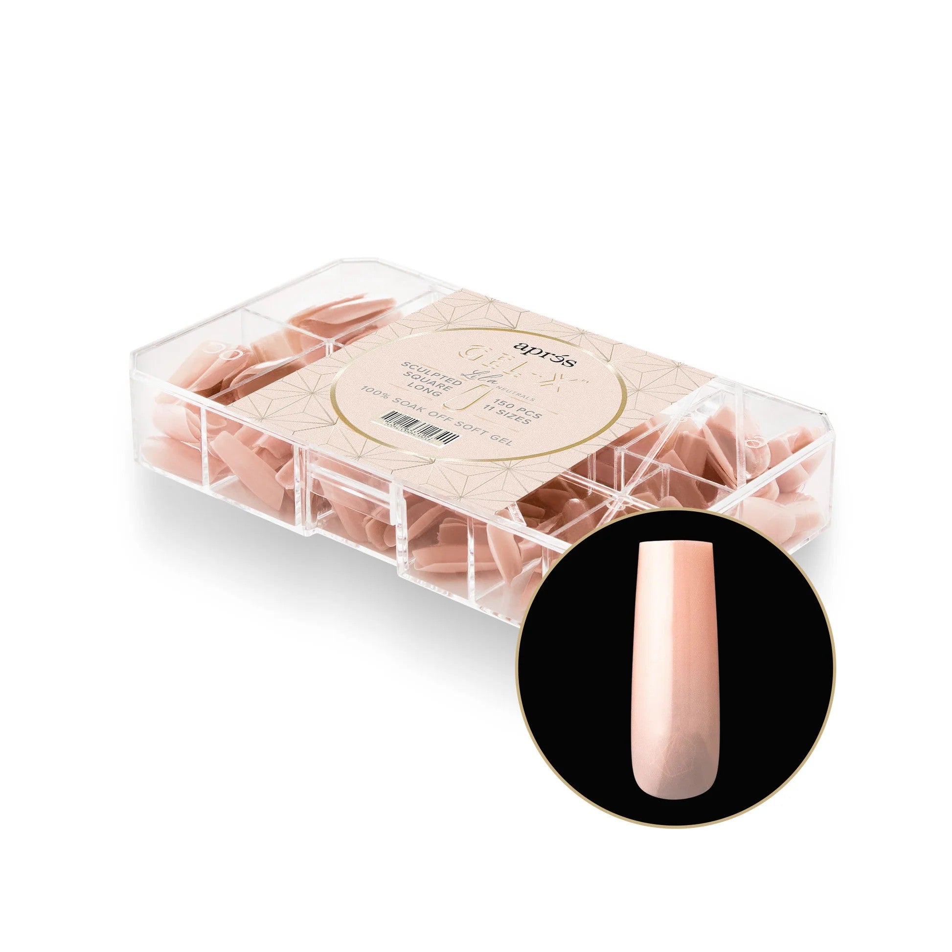 Apres Neutrals Gel - X Nail Lila Sculpted Square Long Box Of 