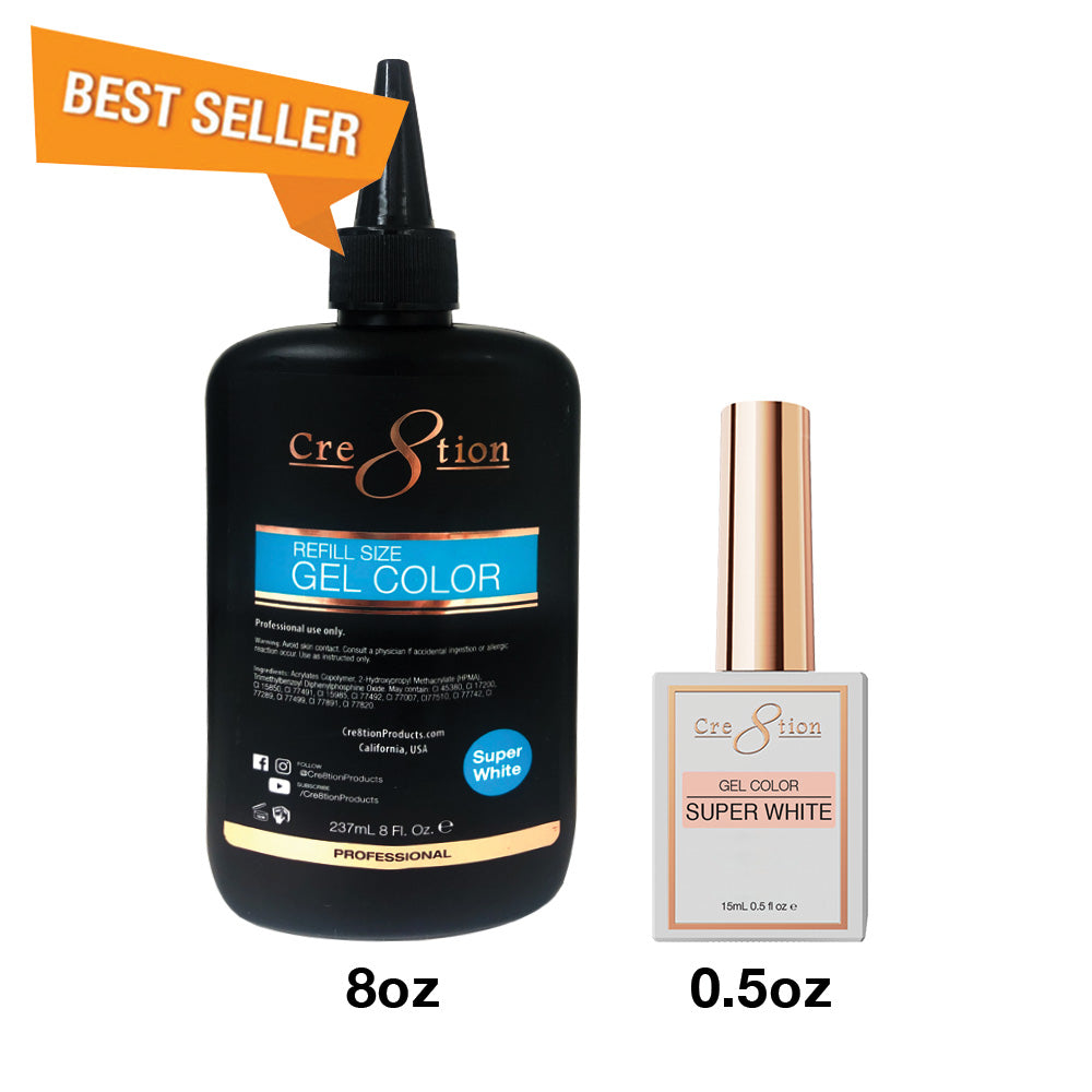 Cre8tion - Soak Off Gel System - Super White – Skylark Nail Supply