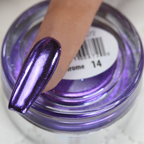 purple chrome nails design