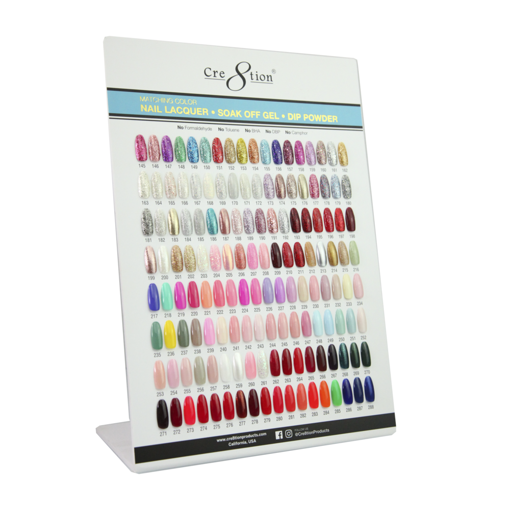 Cre8tion Dipping Powder, Counter Foam Display Color Chart Cre8tion Dipping Powder, Counter Foam Display Color Chart