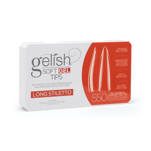 Gelish Soft Gel Tips Long Stiletto 550 ct