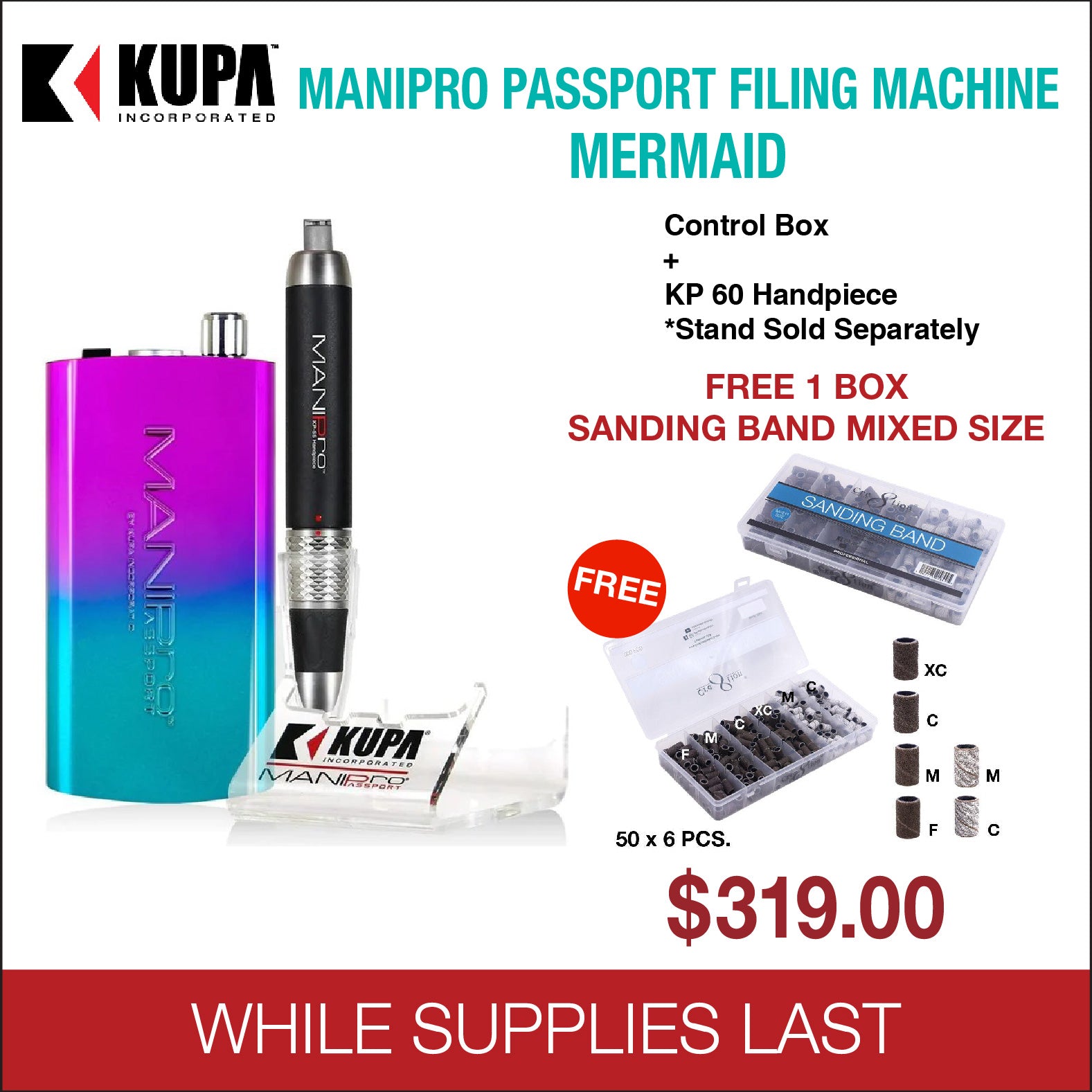 Kupa - Mani-Pro Passport Filing Machine - My Prince - Baby Blue 220V/1 –  Skylark Nail Supply