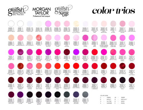 Gelish Trio Matching Color Full Set 44 Colors - FREE 1 Color Book