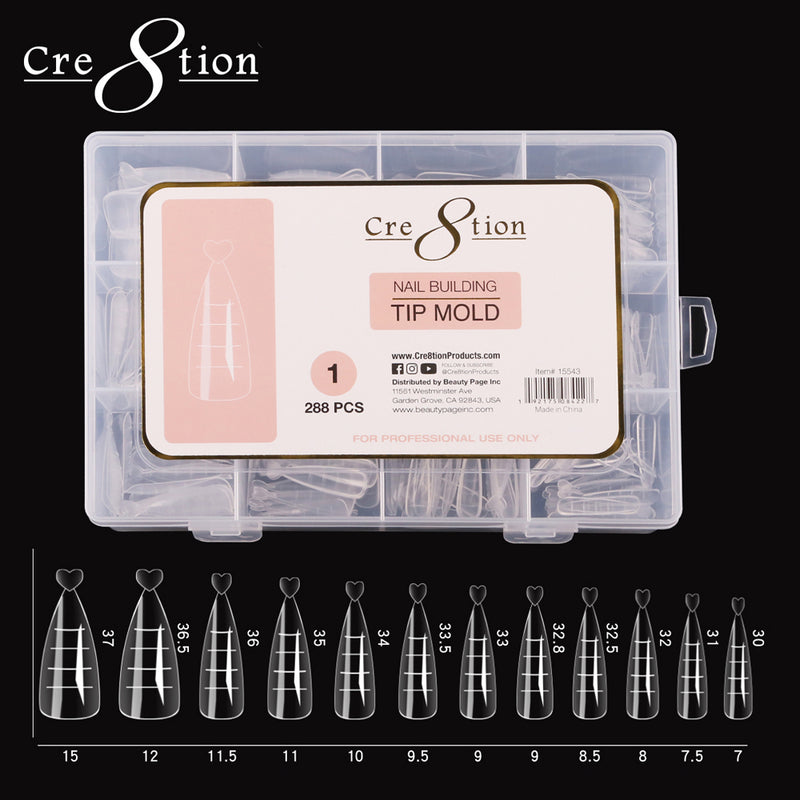 Cre8tion Nail Building Tip Mold 288pcs./box