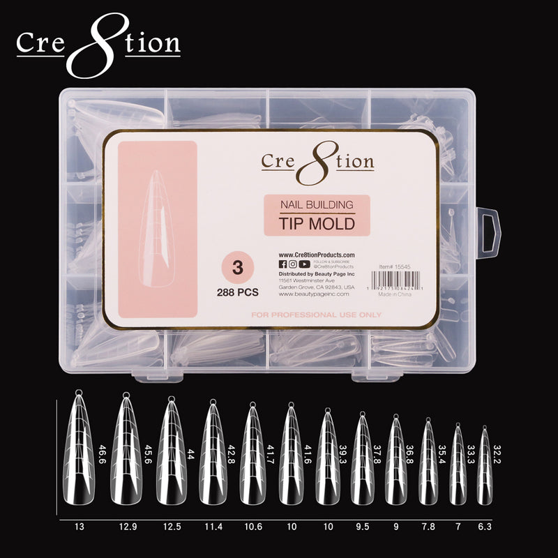 Cre8tion Nail Building Tip Mold 288pcs./box