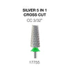 Cre8tion Silver 5 in 1 Nail Filing Bit - 3/32' - Cross Cut