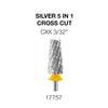 Cre8tion Silver 5 in 1 Nail Filing Bit - 3/32' - Cross Cut