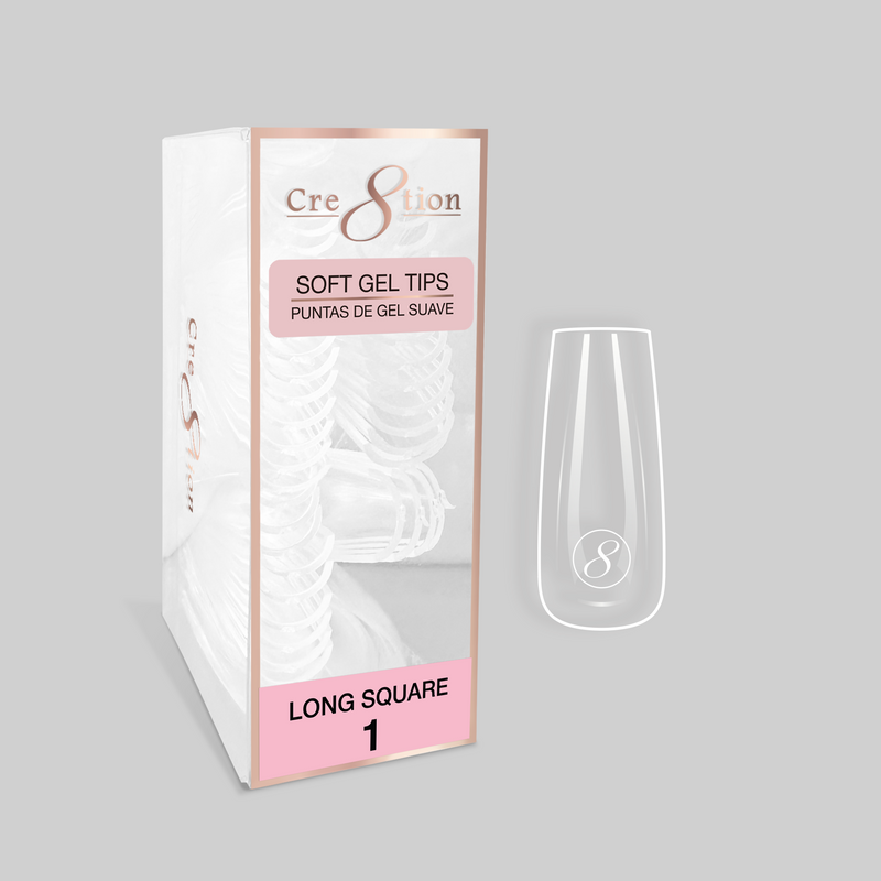 Cre8tion Soft Gel Tips - SQUARE Refill Tip (100pcs/box)