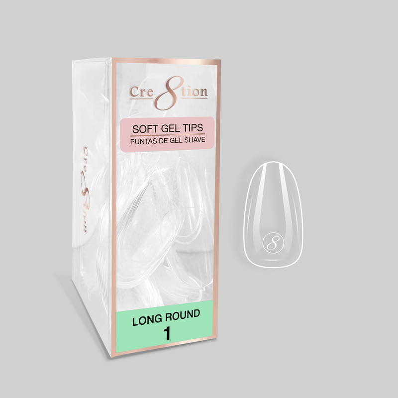 Cre8tion Soft Gel Tips - ROUND Refill Tip (100pcs/box)