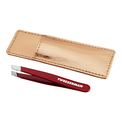 Tweezerman Vintage Rose Mini Slant Tweezer with Case