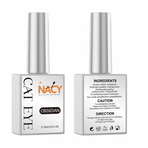 Nacy Obsidian Black Cat Eye Gel Polish Galaxy Effect