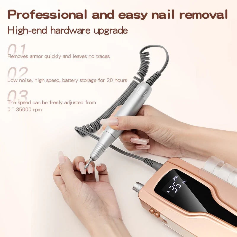 NACY Professional Low Noise Nail Drill Machine w Handpiece