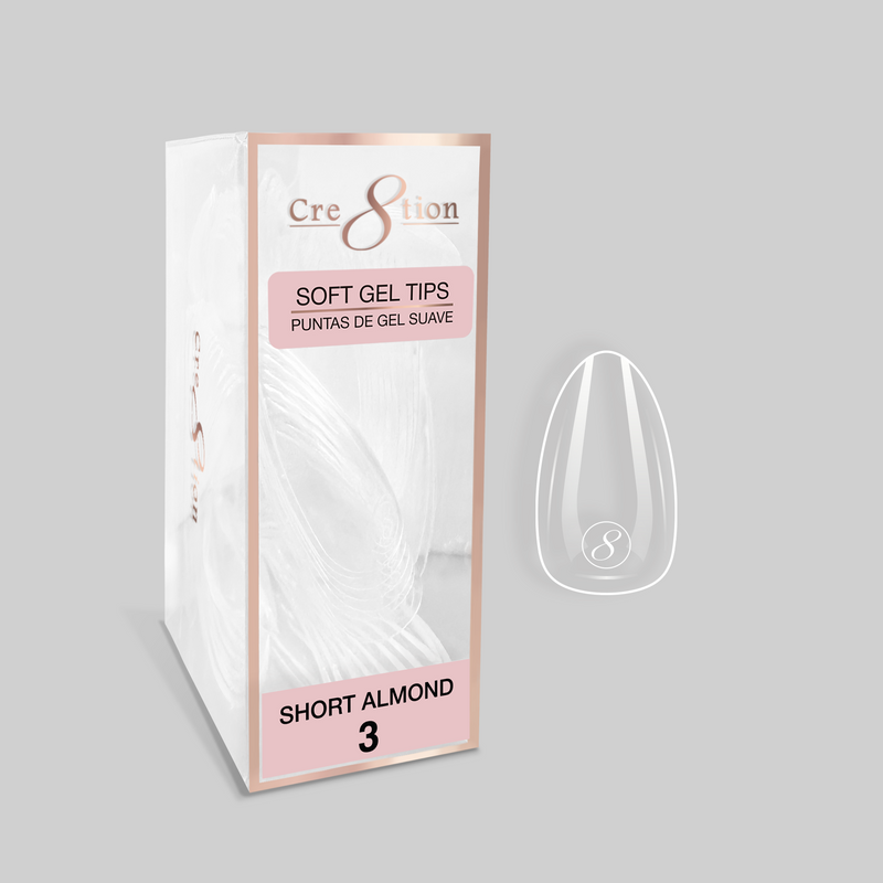 Cre8tion Soft Gel Tips - ALMOND Refill Tip (100pcs/box)