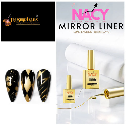 NACY Metallic Painting Liner Gel Golden Mirror Effect Nail Art 15ml