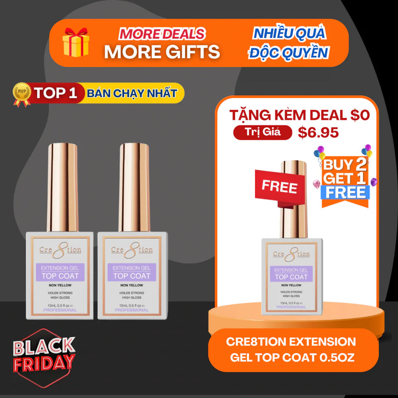 (Black Friday 2024 Deal) Cre8tion Extension Gel Top Coat 0.5oz - Buy 2 Get 1 Free