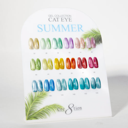 Cre8tion Counter Display Color Chart - Cat Eye Summer 18 colors (37-48 & 139-144)