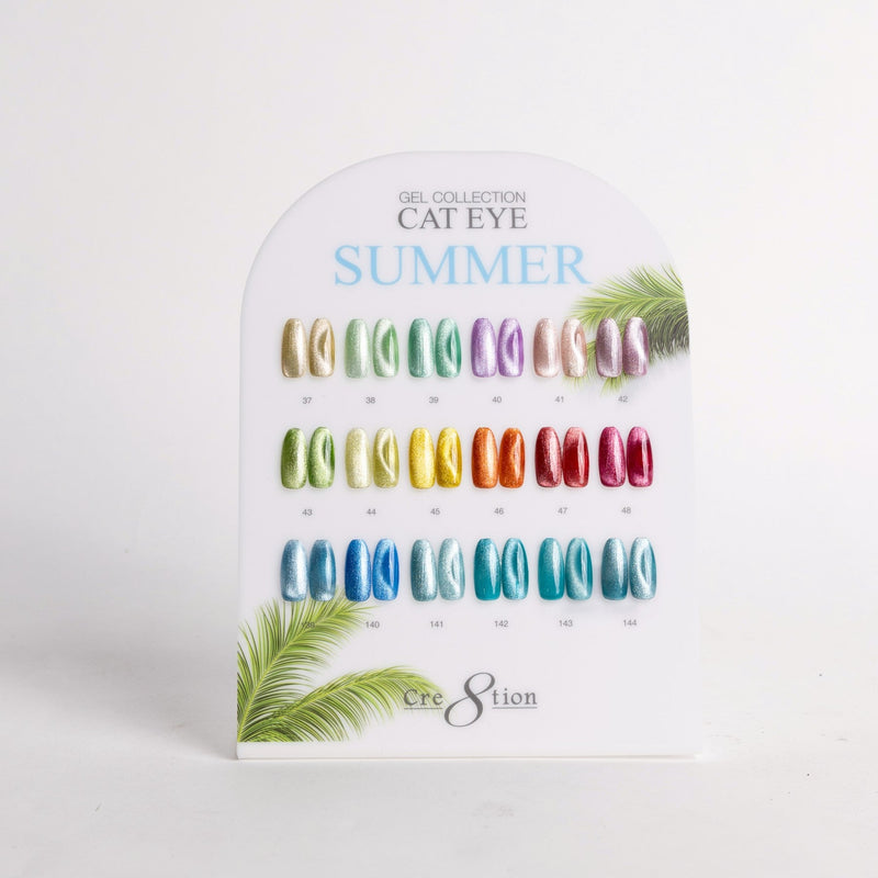 Cre8tion Counter Display Color Chart - Cat Eye Summer 18 colors (37-48 & 139-144)