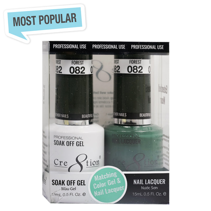 Cre8tion Matching Color Gel & Nail Lacquer 82 Forest