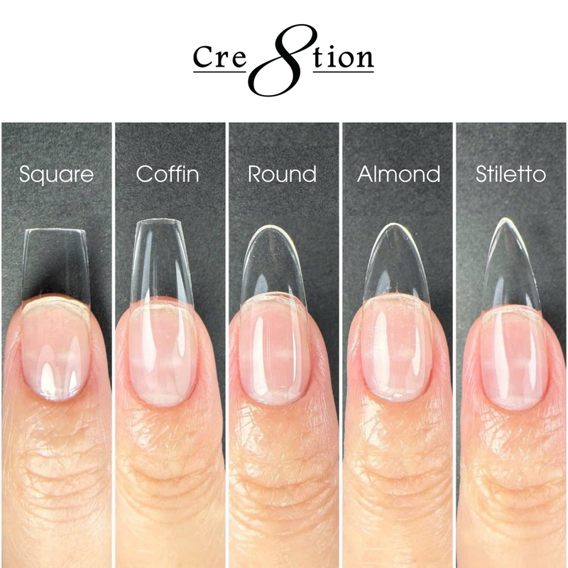 Cre8tion Soft Gel Tips - Full Set 24 Styles w/ 1 Display Shape Chart