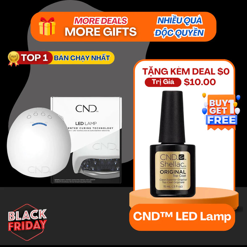 (Black Friday 2024 Deal) CND Lamp - Buy 1 Get 1 Free CND Shellac Top Coat 0.5oz