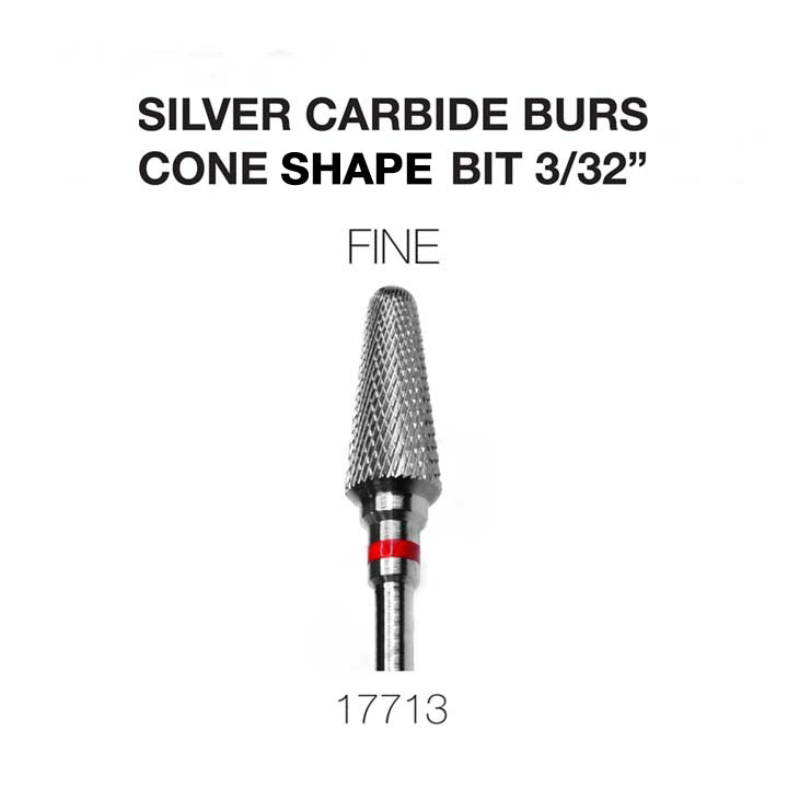 Cre8tion Silver Carbide Burs - Cone Sharp Bit - Fine 3/32'