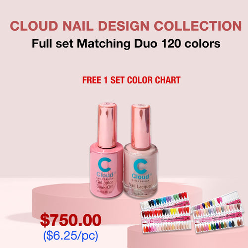 Cloud Nail Design - Florida Collection - Full set Matching Duo 0.5oz 120 colors w/  1 set color board