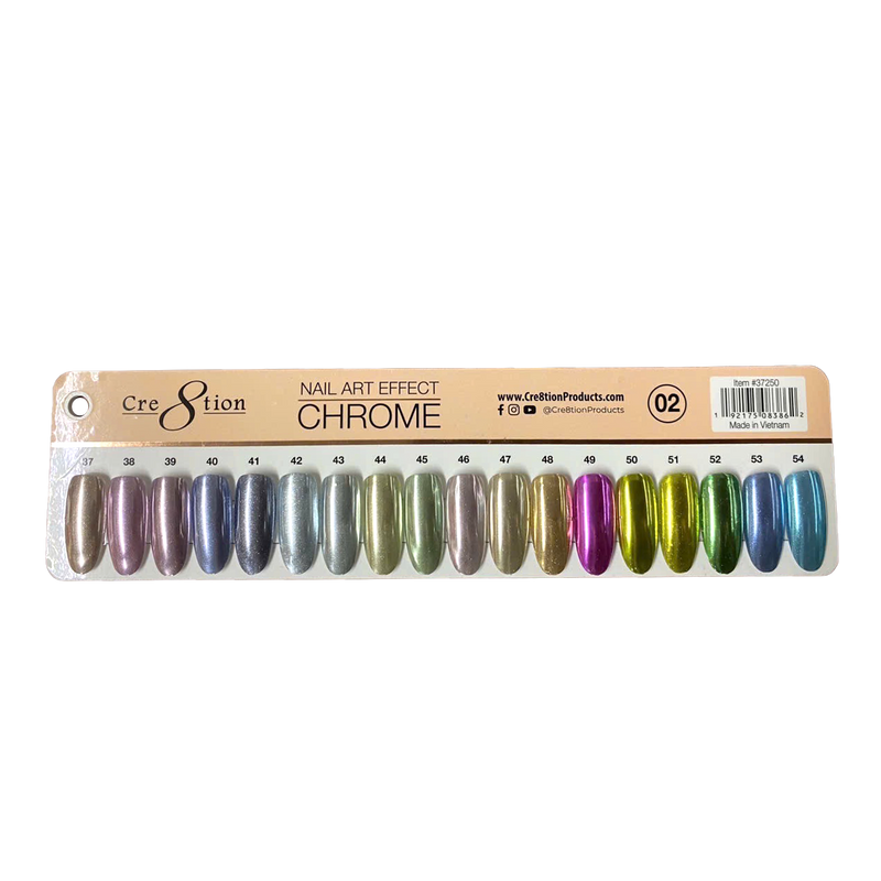 Cre8tion Color Chart - Nail Art Effect Chrome