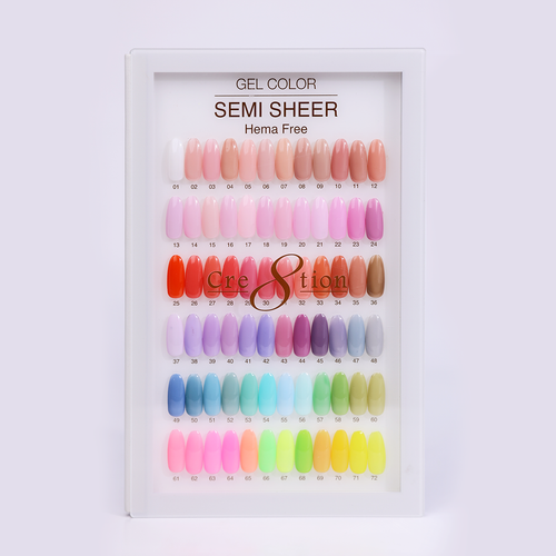 Cre8tion Acrylic Booklet - Hema Semi-Sheer Collection 72 colors