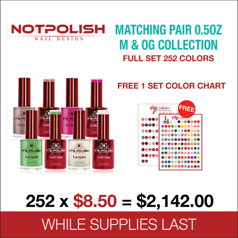 NotPolish Matching Pair 0.5oz - M&OG Collection - Full set 252 colors Free 1 set Color Chart