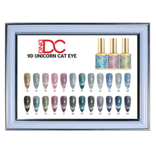 DND DC CAT EYE 9D - UNICORN CAT EYE 12 Color W/ Free 1 1 Color Chart & Magnet