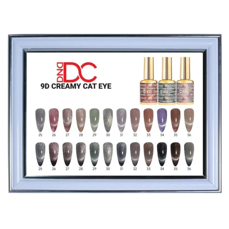 DND DC CAT EYE 9D - CREAMY CAT EYE 12 Color W/ Free 1 Color Chart & Magnet