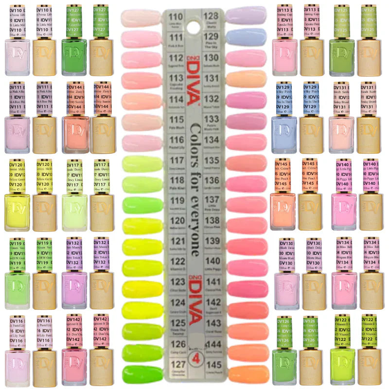 DND DIVA - MATCHING DUO - FULL SET 36 COLORS (#110 - #145) - #4 FREE 1 COLOR CHART