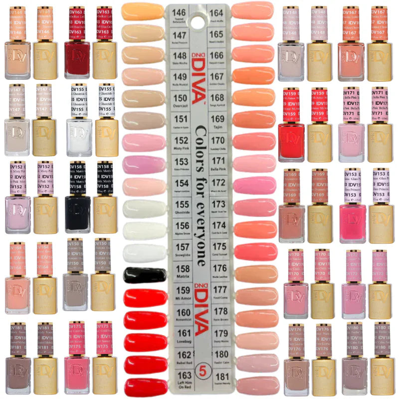 DND DIVA - Matching Duo - Full set 36 colors (#146 - #181) #5 - FREE 1 Color Chart