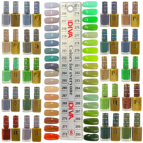 DND DIVA - Matching Duo - 36 colors (#255- #290) #8 - FREE 1 Color Chart