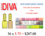 DND DIVA - MATCHING DUO - FULL SET 36 COLORS (#110 - #145) - #4 FREE 1 COLOR CHART