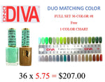 DND DIVA - Matching Duo - Full set 36 colors (#255- #290) #8 - FREE 1 Color Chart