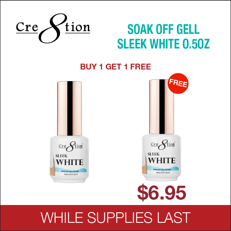 Cre8tion Soak Off Gel Sleek White 0.5oz - Buy 1 Get 1 Free by Cre8tion